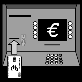 atm: insert card / cashpoint: insert card